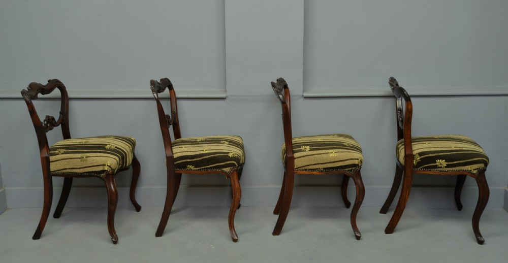 Superb Victorian Set Of Four Rosewood Dining Chairs View V