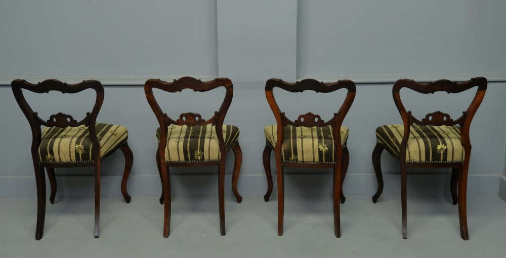 Superb Victorian Set Of Four Rosewood Dining Chairs View VII