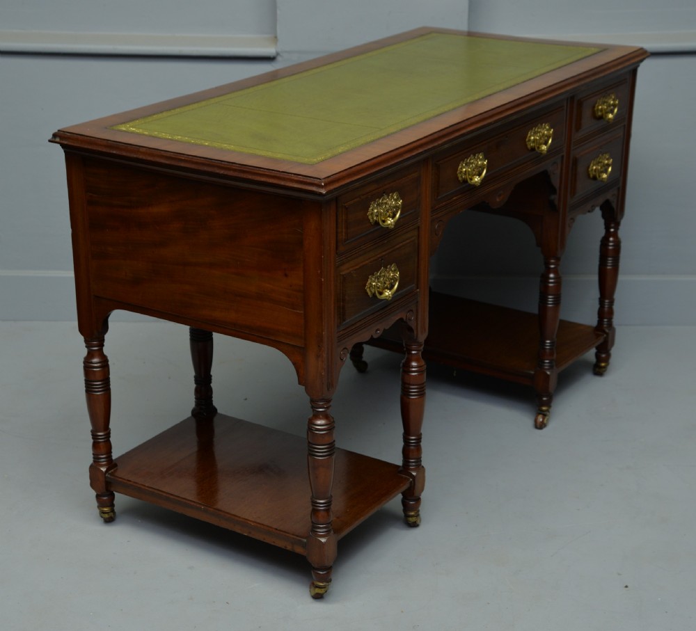 Victorian Maple & Co Mahogany Pedestal Desk  View VIII