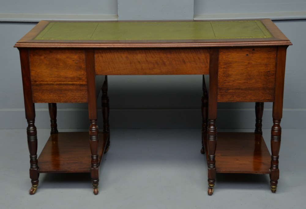 Victorian Maple & Co Mahogany Pedestal Desk  View X