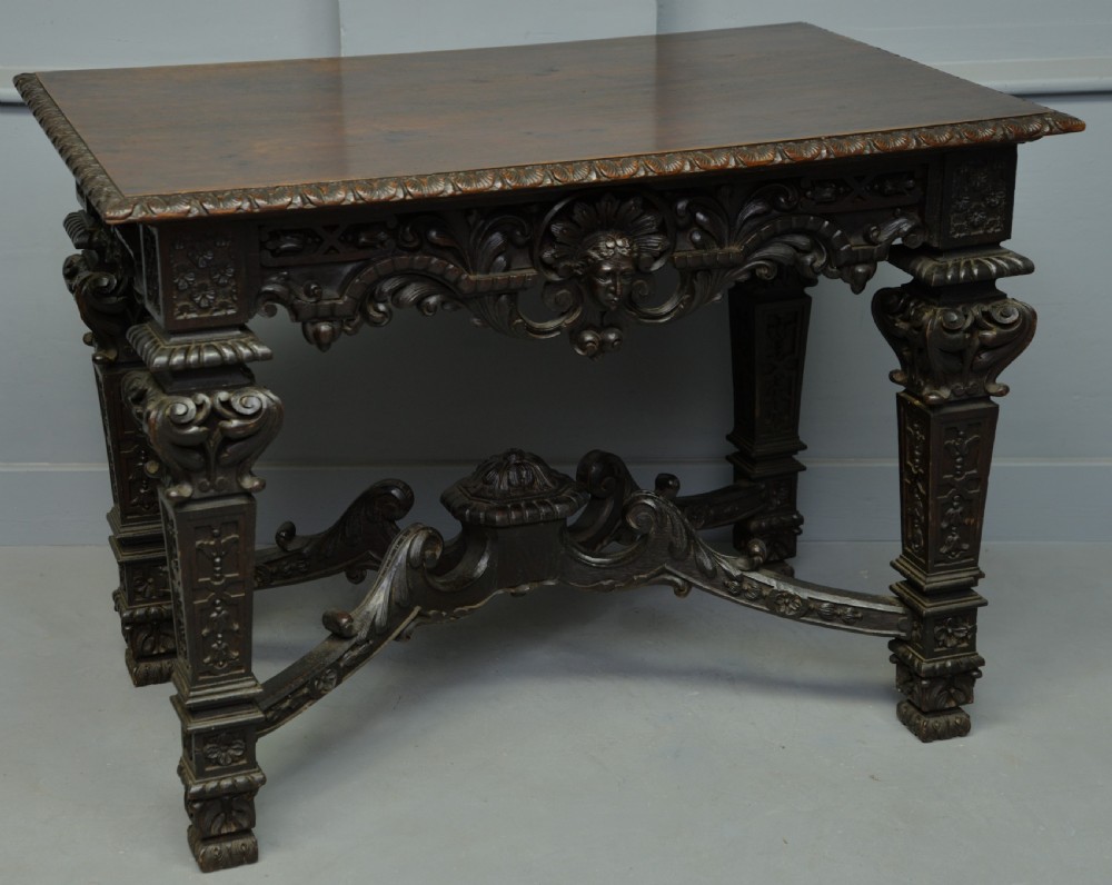 Elaborate Victorian Carved Oak Centre Table