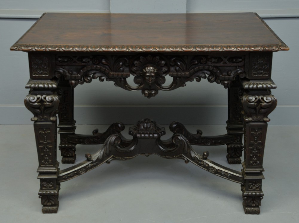 Elaborate Victorian Carved Oak Centre Table View II