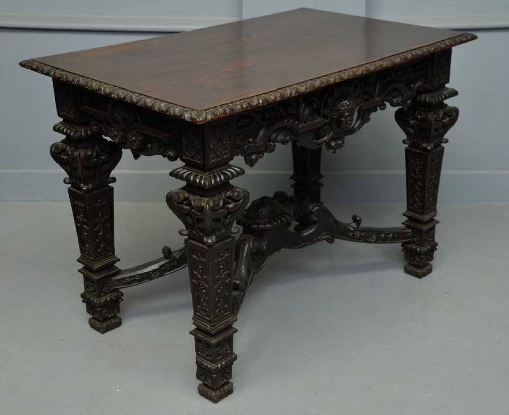Elaborate Victorian Carved Oak Centre Table View III
