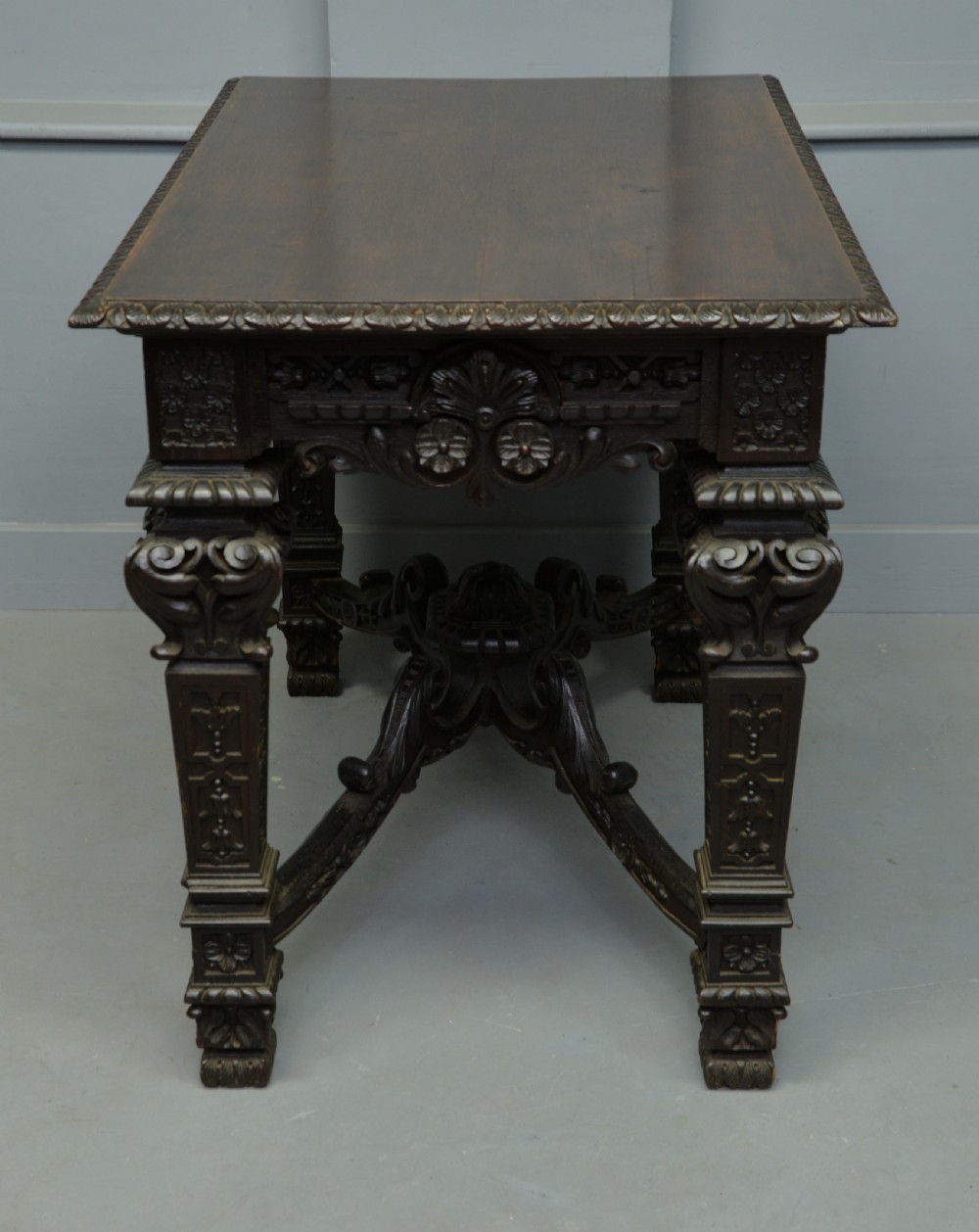 Elaborate Victorian Carved Oak Centre Table View IV