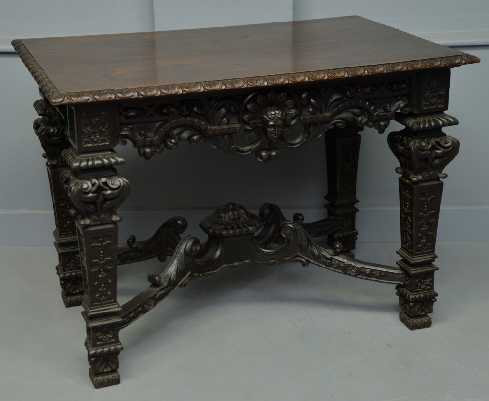 Elaborate Victorian Carved Oak Centre Table View VIII