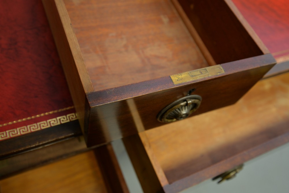 Edwardian Waring & Gillows Mahogany Desk Writing Table View IV