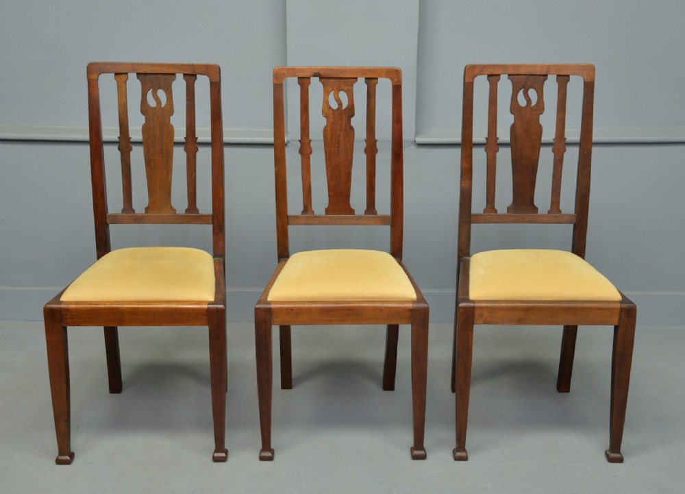 Edwardian Arts & Crafts Set Of Six Mahogany Dining Chairs View III