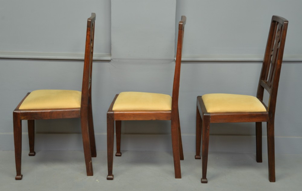 Edwardian Arts & Crafts Set Of Six Mahogany Dining Chairs View V