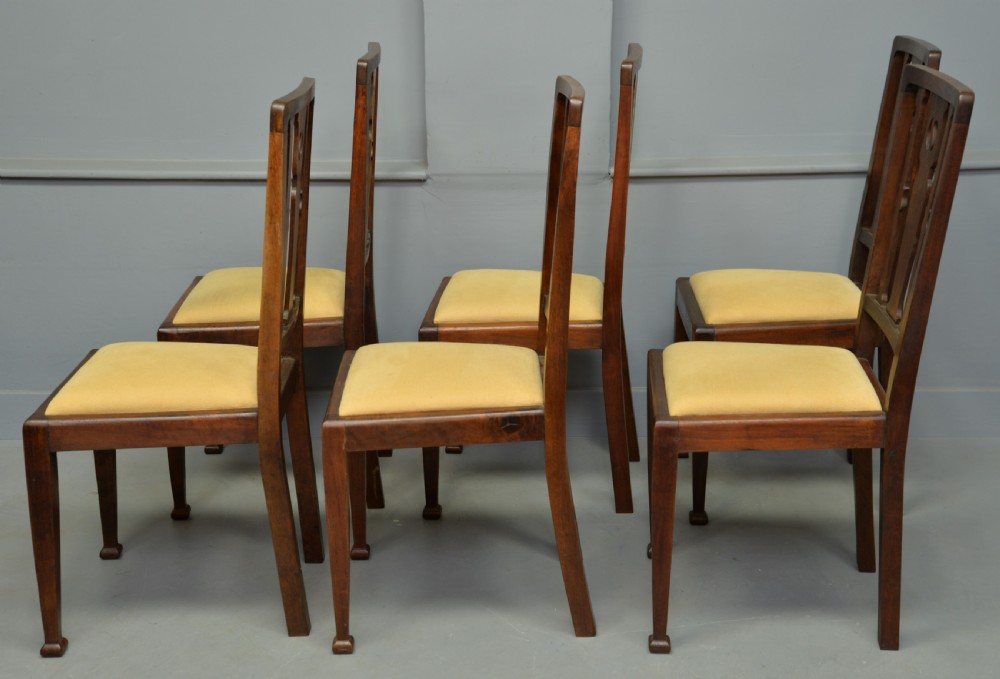 Edwardian Arts & Crafts Set Of Six Mahogany Dining Chairs View VI
