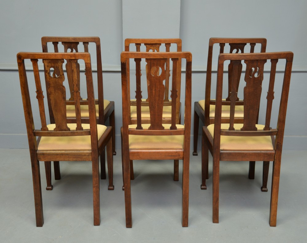 Edwardian Arts & Crafts Set Of Six Mahogany Dining Chairs View VIII