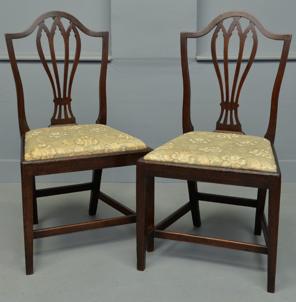 Pair Of Georgian Hepplewhite Shield-Back Mahogany Chairs