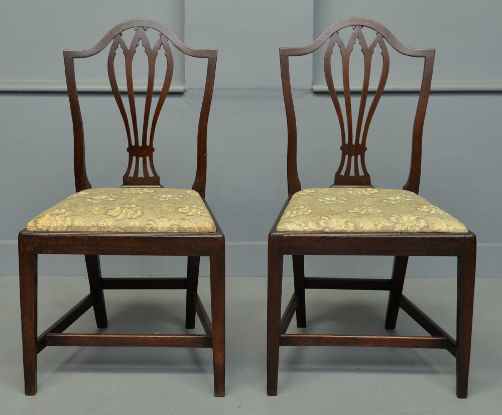 Pair Of Georgian Hepplewhite Shield-Back Mahogany Chairs View II