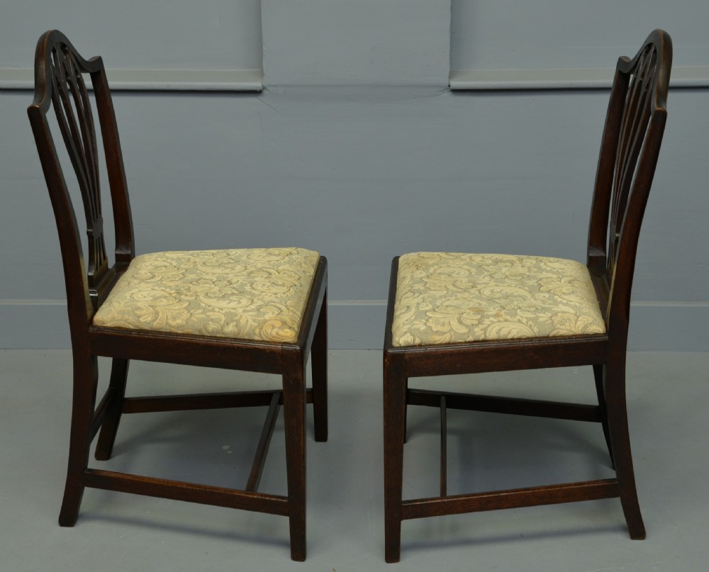 Pair Of Georgian Hepplewhite Shield-Back Mahogany Chairs View V