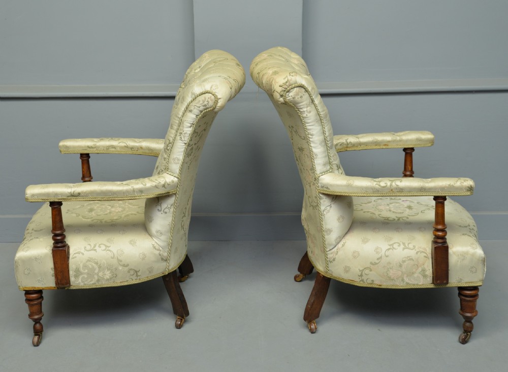 Pair Of Victorian Button-Back Arm-Chairs View IV