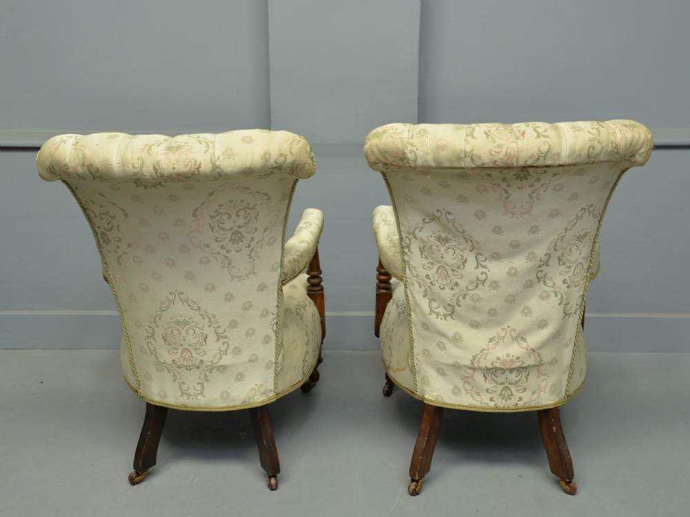 Pair Of Victorian Button-Back Arm-Chairs View V