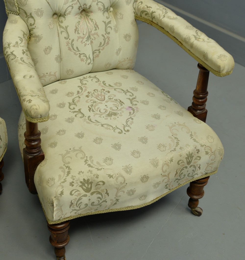 Pair Of Victorian Button-Back Arm-Chairs View VI
