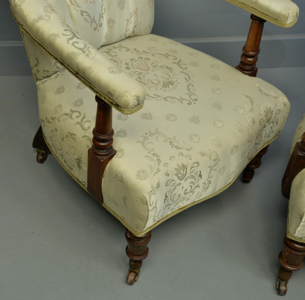 Pair Of Victorian Button-Back Arm-Chairs View VII