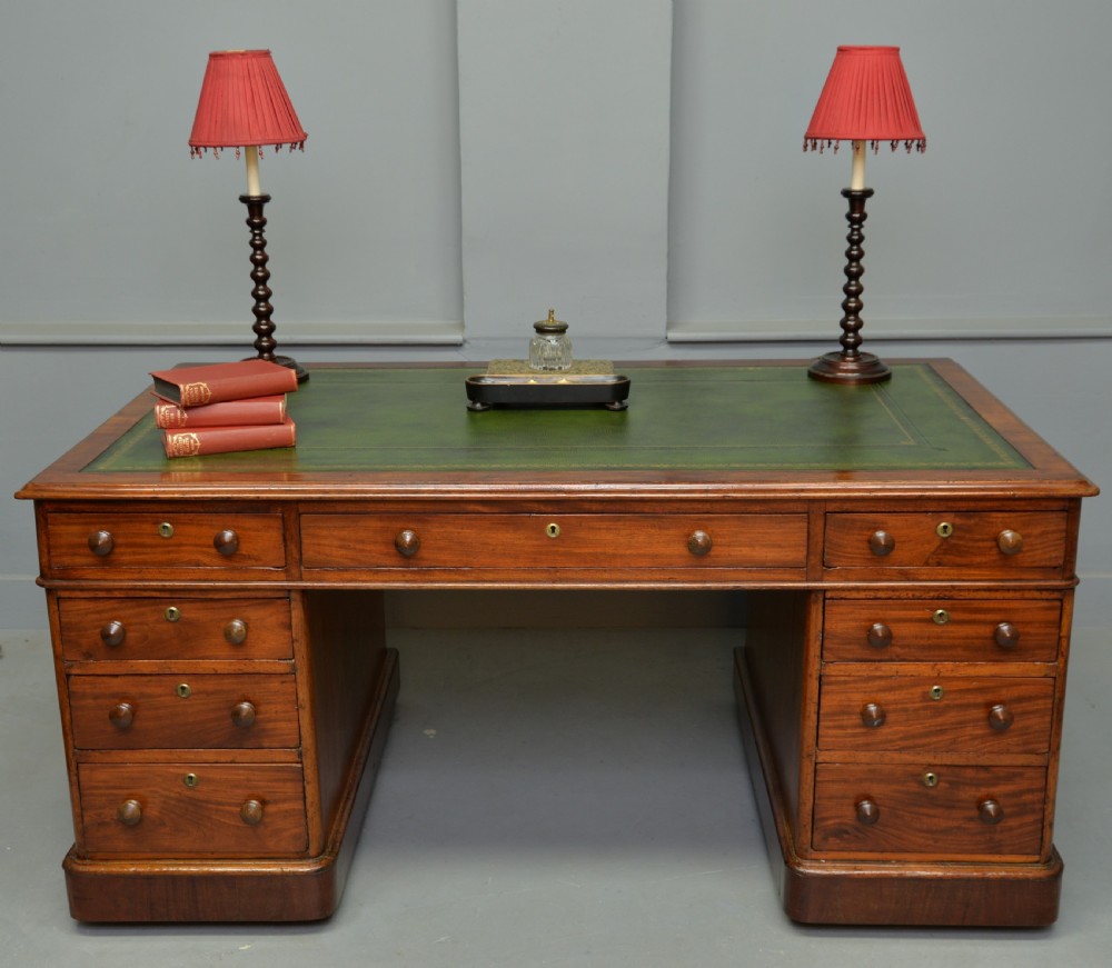 Victorian Mahogany Pedestal Desk