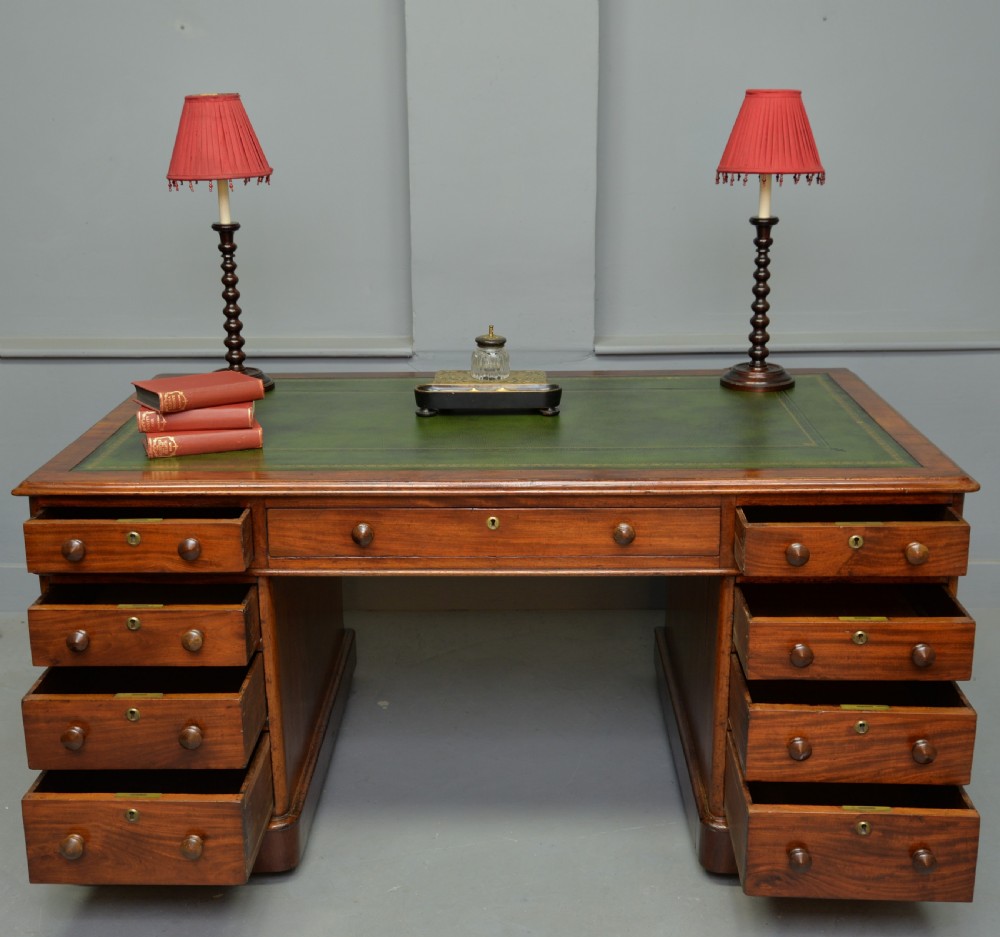 Victorian Mahogany Pedestal Desk View II