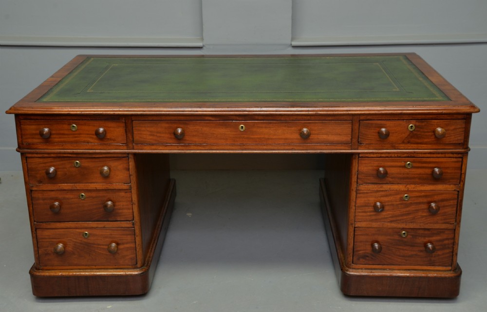 Victorian Mahogany Pedestal Desk View IV