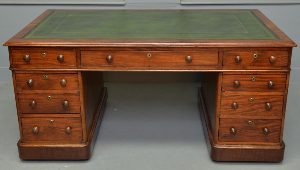 Victorian Mahogany Pedestal Desk View V