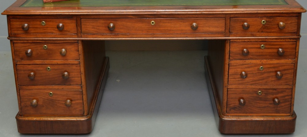 Victorian Mahogany Pedestal Desk View VI