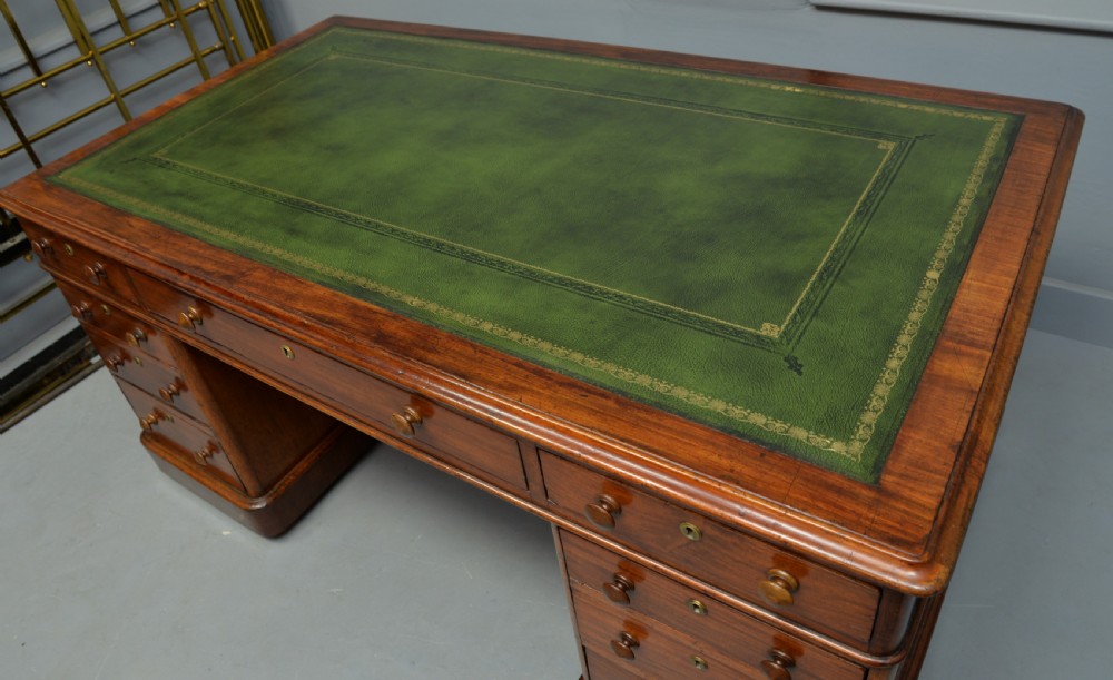 Victorian Mahogany Pedestal Desk View VIII