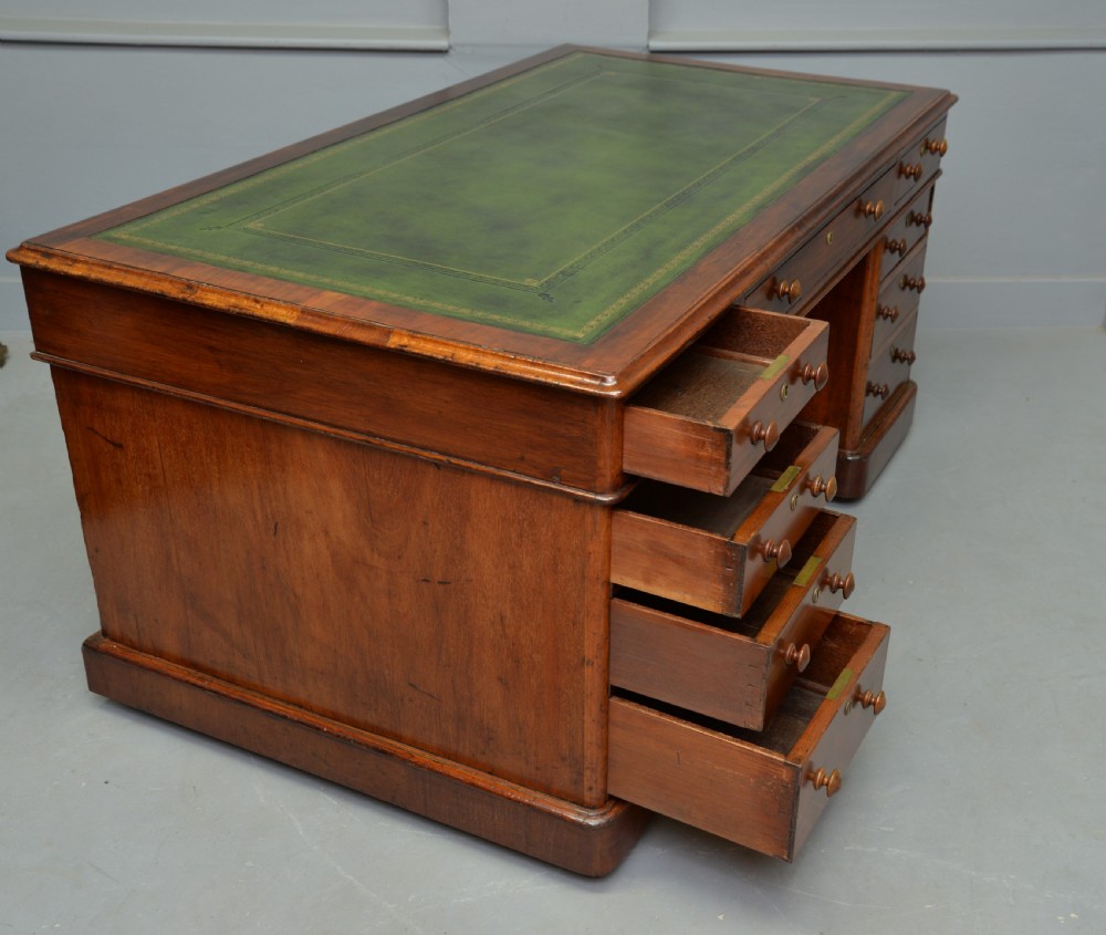 Victorian Mahogany Pedestal Desk View X