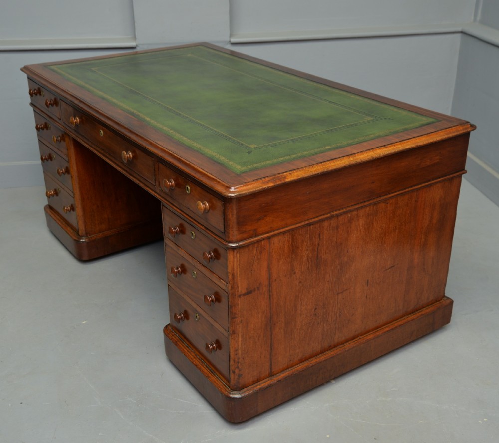 Victorian Mahogany Pedestal Desk View XII