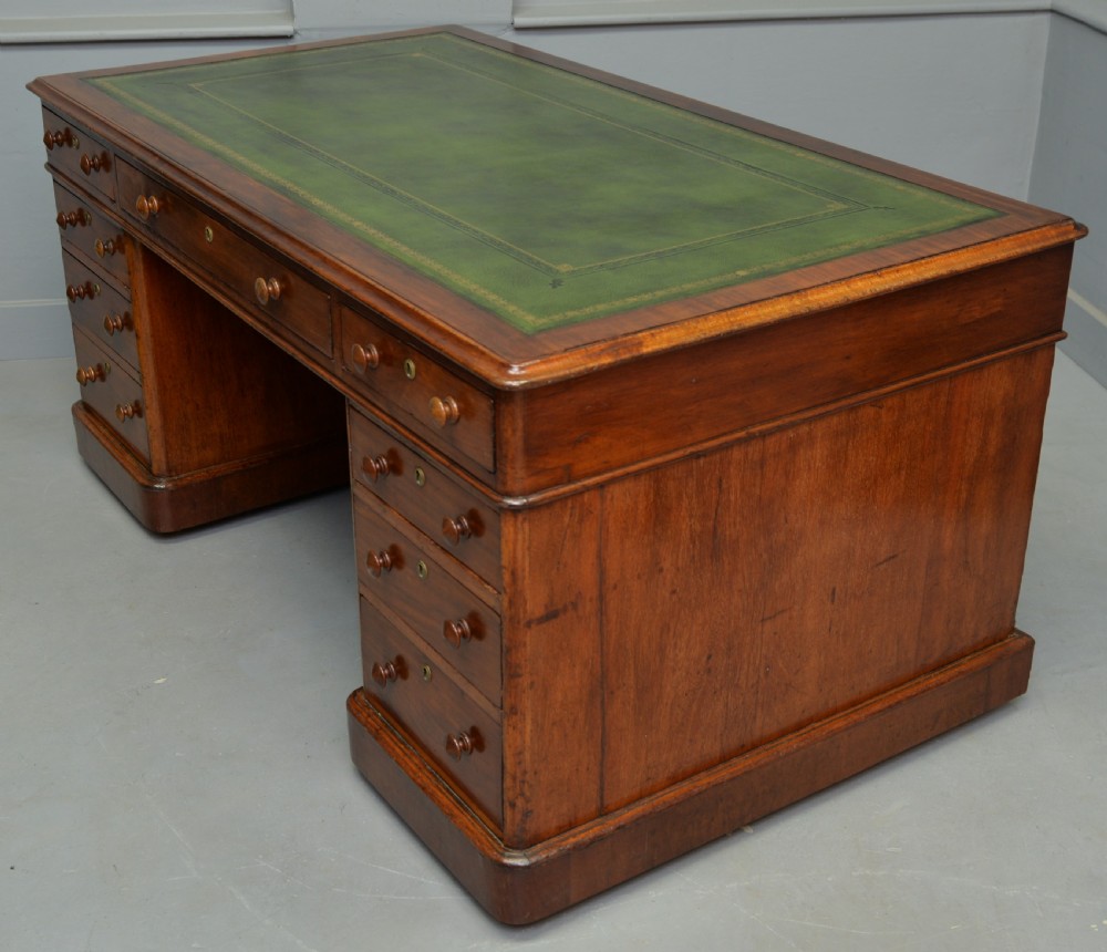Victorian Mahogany Pedestal Desk View XIII