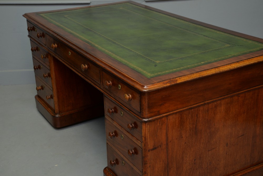 Victorian Mahogany Pedestal Desk View XV