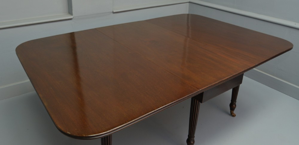 Elegant Regency Mahogany Drop-Leaf Dining Table View V