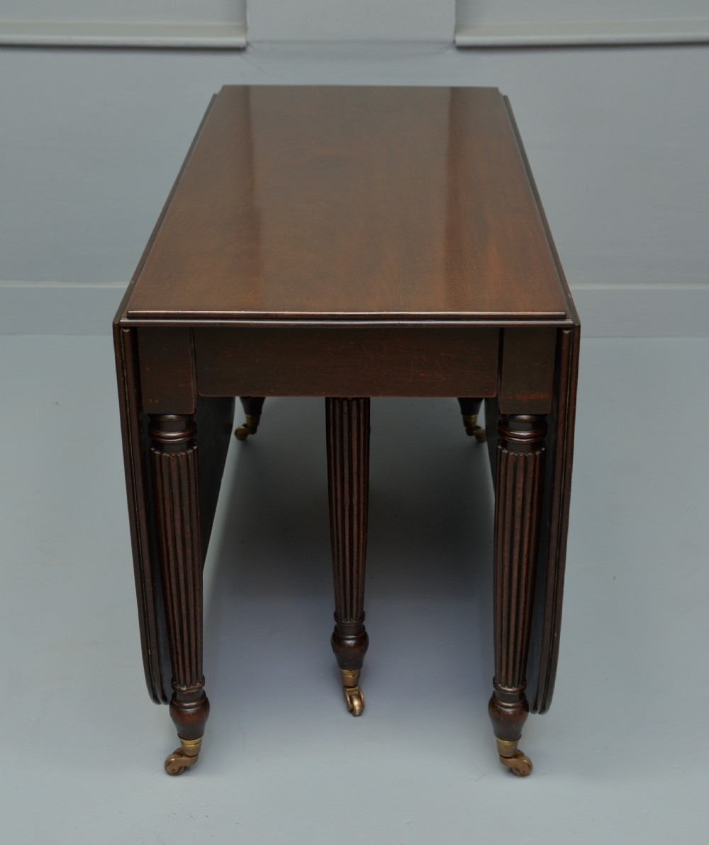 Elegant Regency Mahogany Drop-Leaf Dining Table View IX