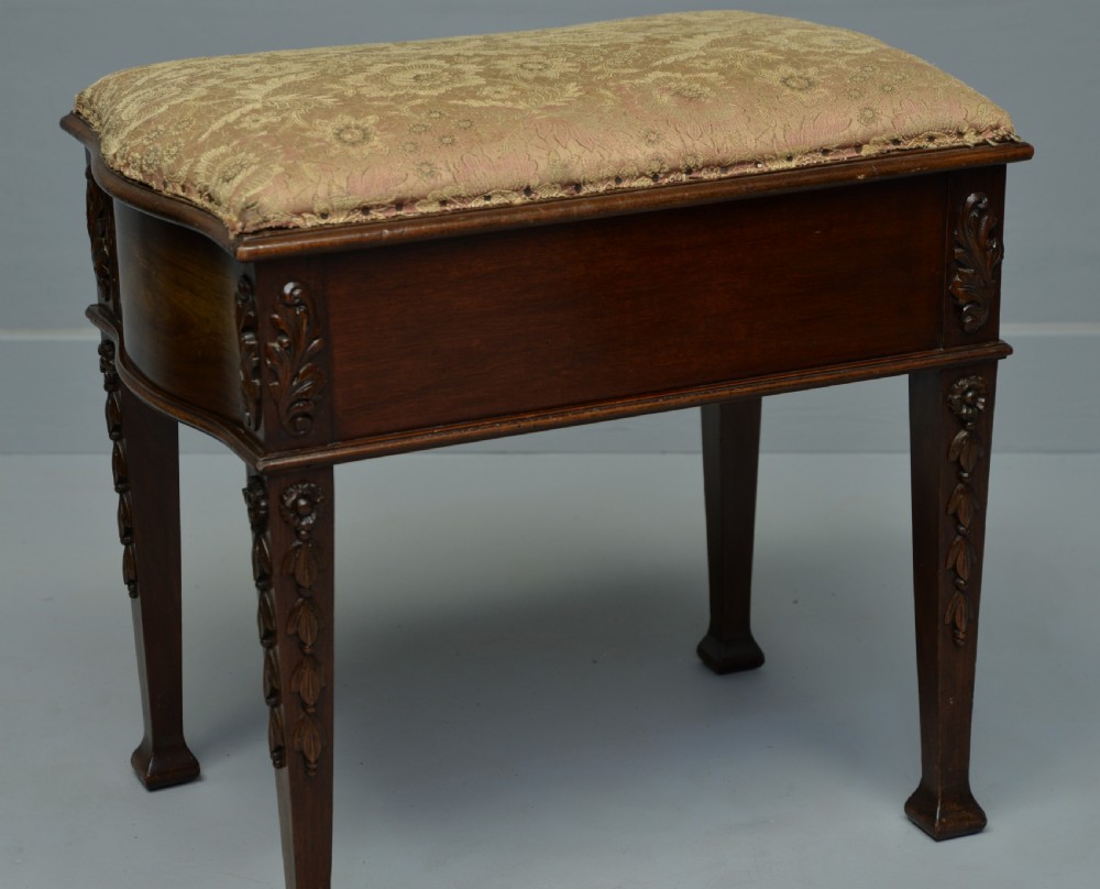 Elegant Edwardian Mahogany Stool View II
