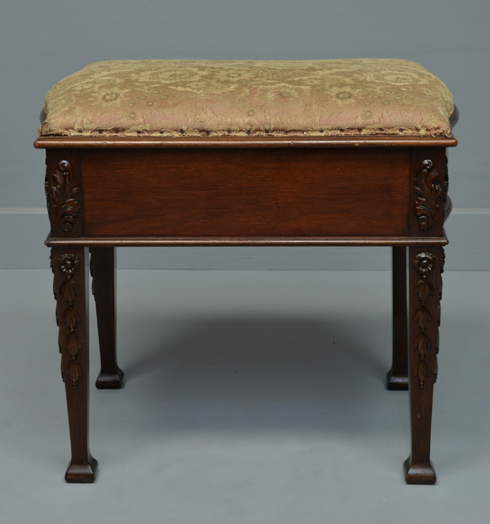 Elegant Edwardian Mahogany Stool View III