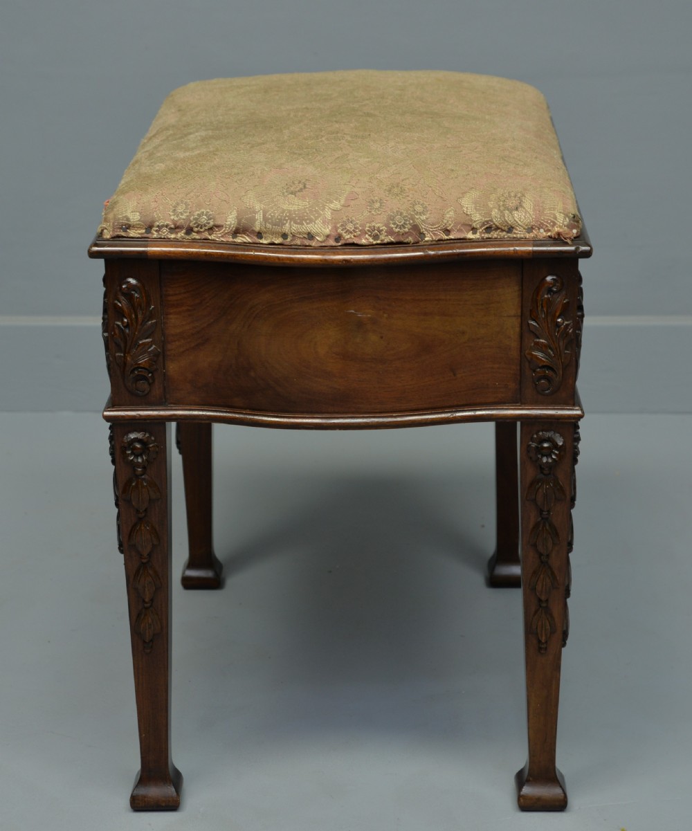 Elegant Edwardian Mahogany Stool View IV