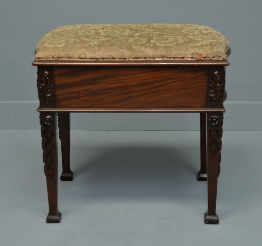 Elegant Edwardian Mahogany Stool View V