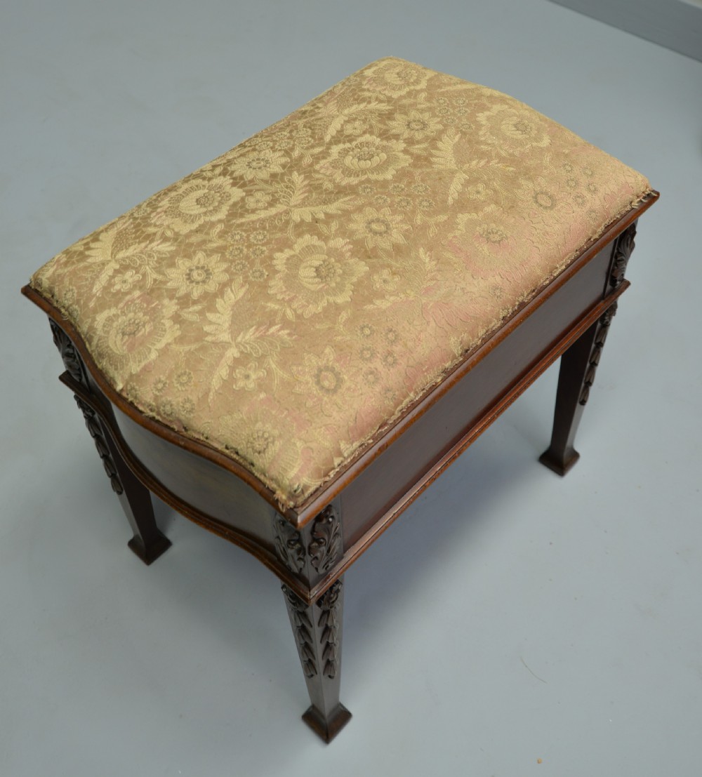 Elegant Edwardian Mahogany Stool View IX