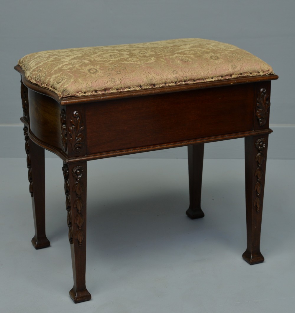 Elegant Edwardian Mahogany Stool View X