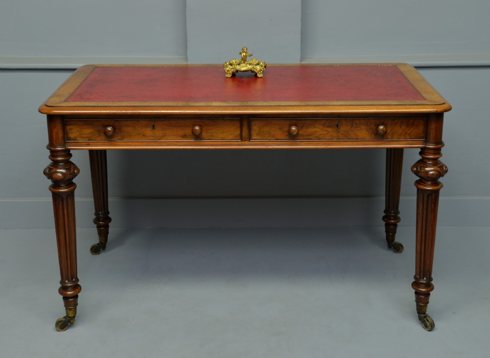 Fine Early Victorian Walnut Writing Table- C Hindley & Sons