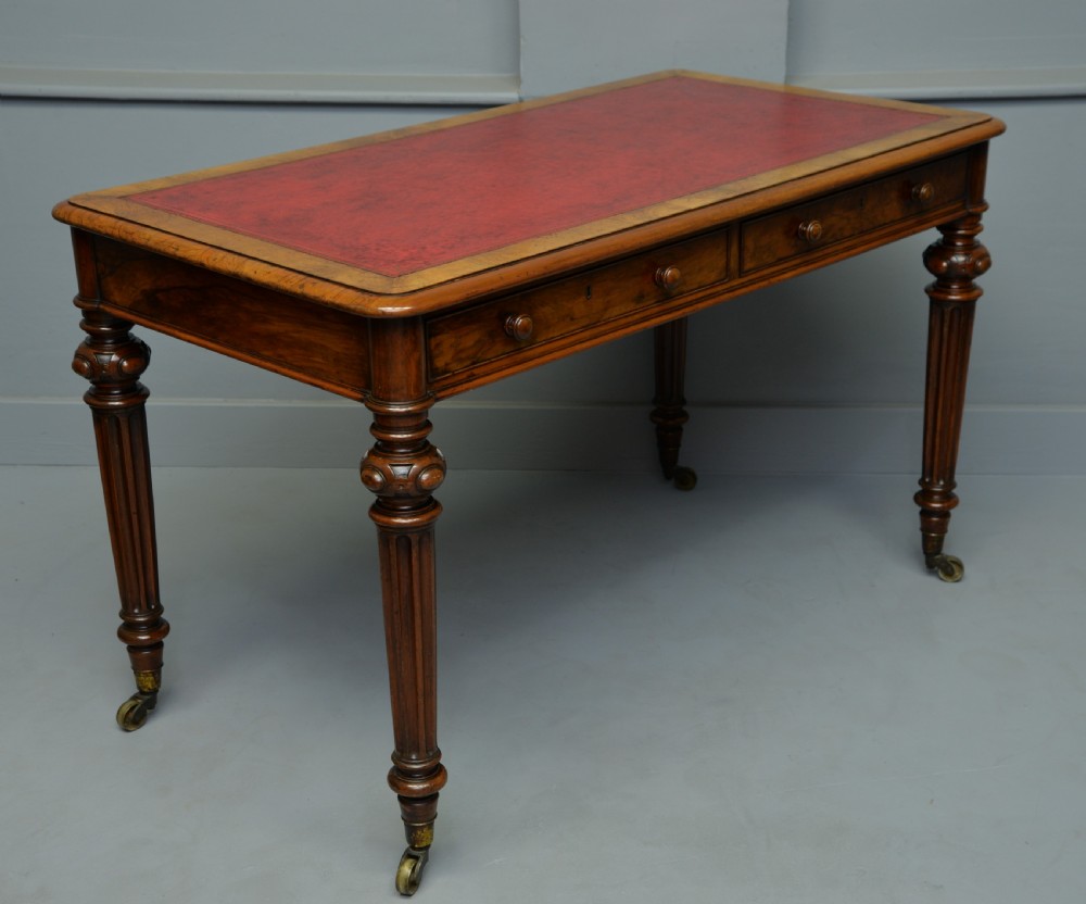 Fine Early Victorian Walnut Writing Table- C Hindley & Sons View II