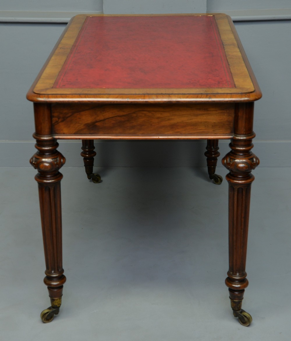 Fine Early Victorian Walnut Writing Table- C Hindley & Sons View III