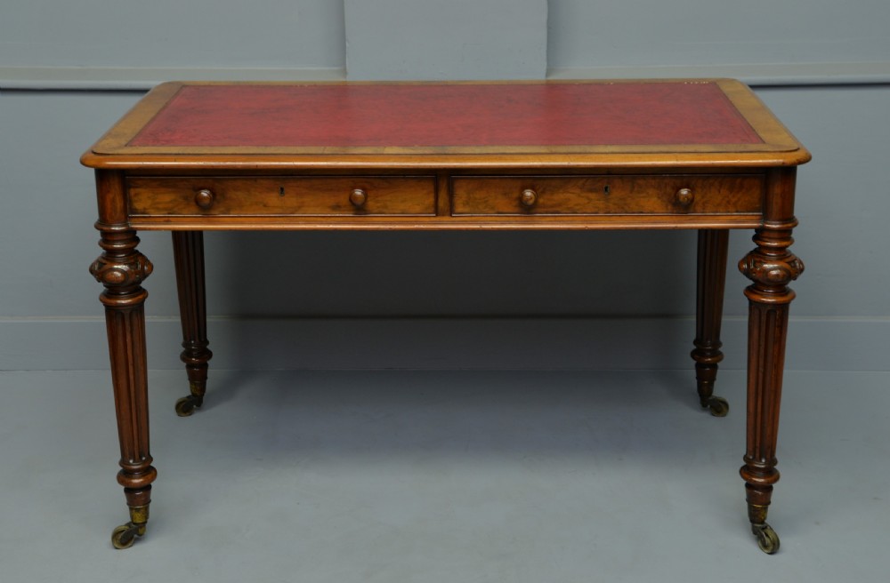 Fine Early Victorian Walnut Writing Table- C Hindley & Sons View X