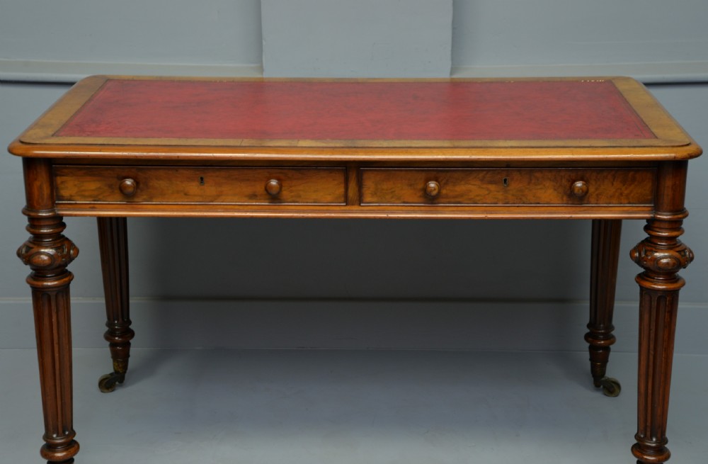 Fine Early Victorian Walnut Writing Table- C Hindley & Sons View XI
