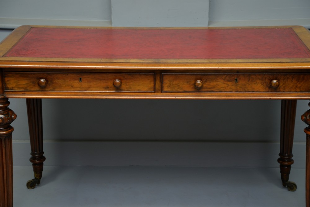 Fine Early Victorian Walnut Writing Table- C Hindley & Sons View XII