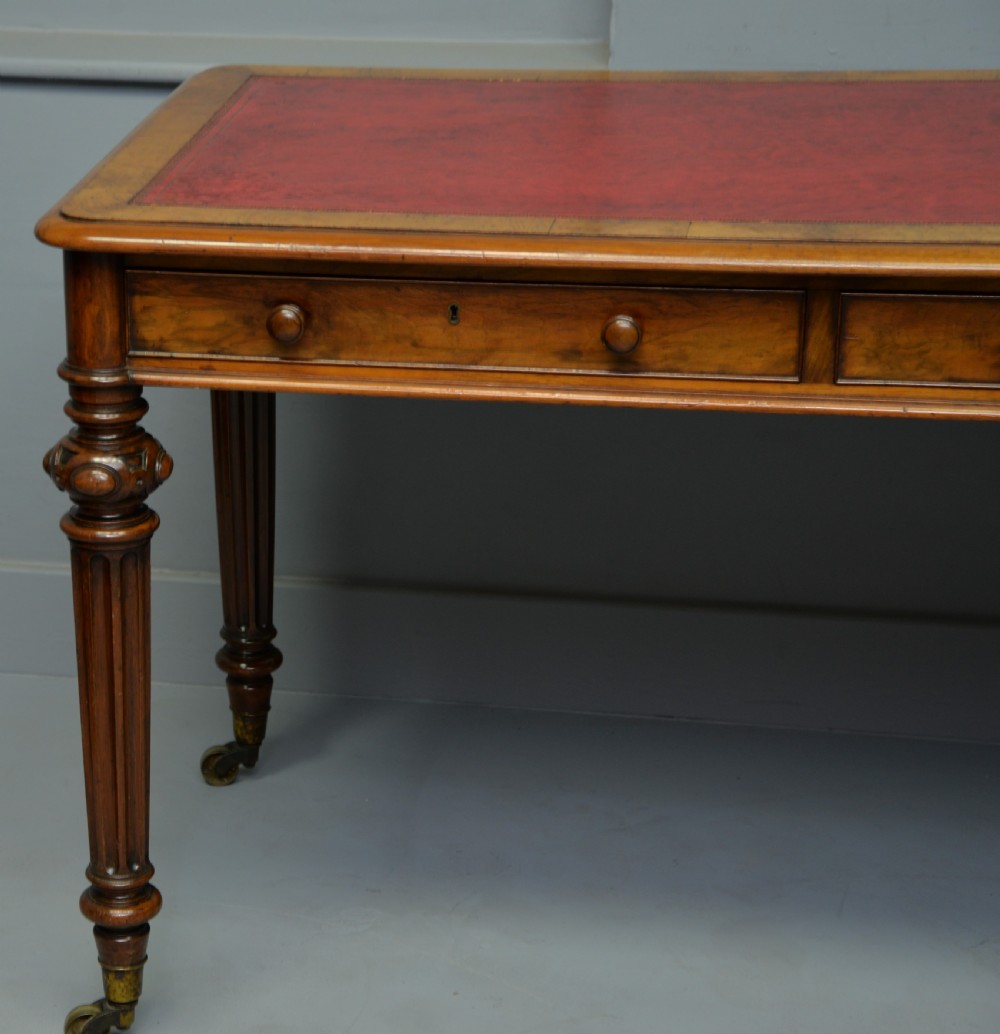 Fine Early Victorian Walnut Writing Table- C Hindley & Sons View XIII