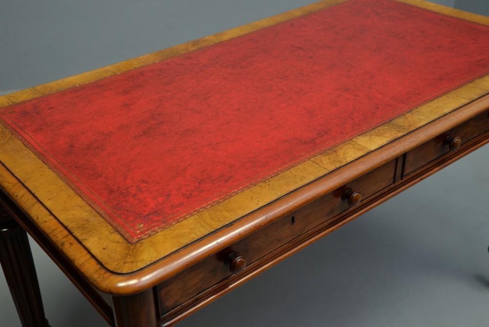 Fine Early Victorian Walnut Writing Table- C Hindley & Sons View XV
