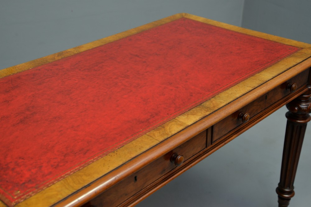 Fine Early Victorian Walnut Writing Table- C Hindley & Sons View XVII