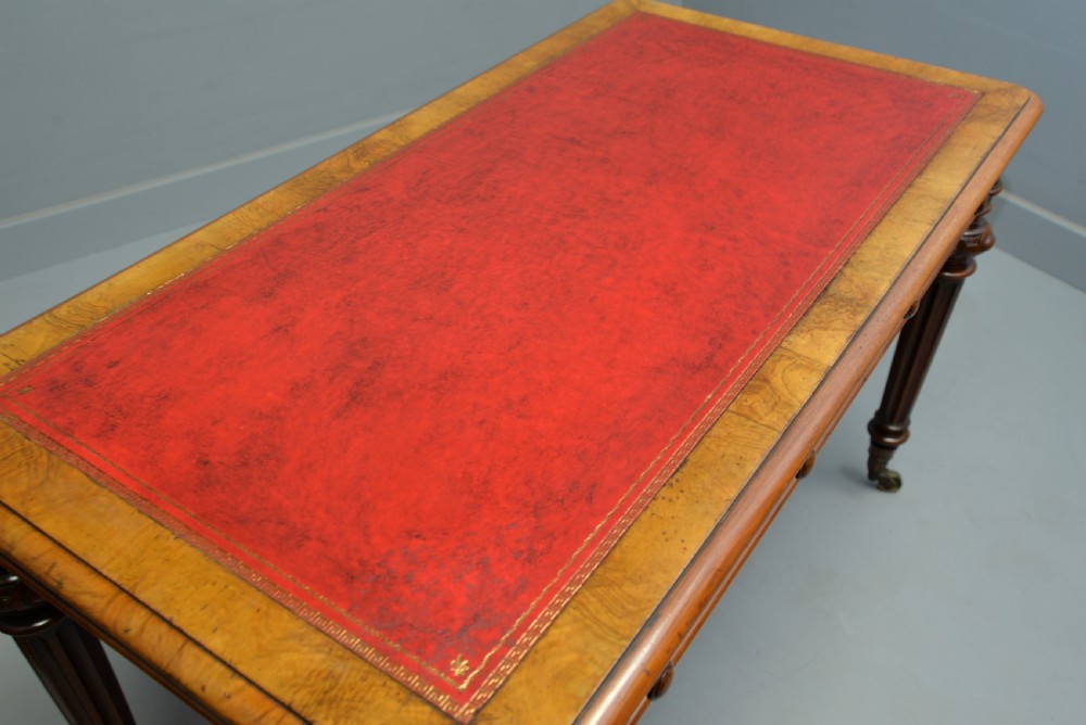 Fine Early Victorian Walnut Writing Table- C Hindley & Sons View XVIII