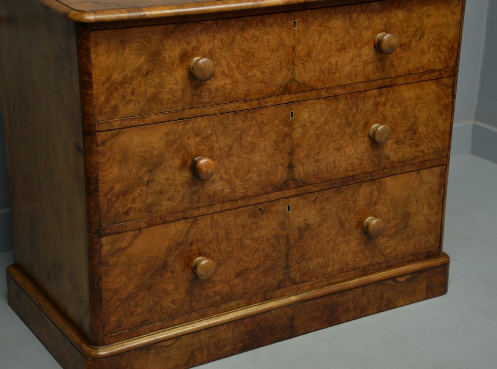Handsome Victorian Burr Walnut Chest Of Drawers  View V